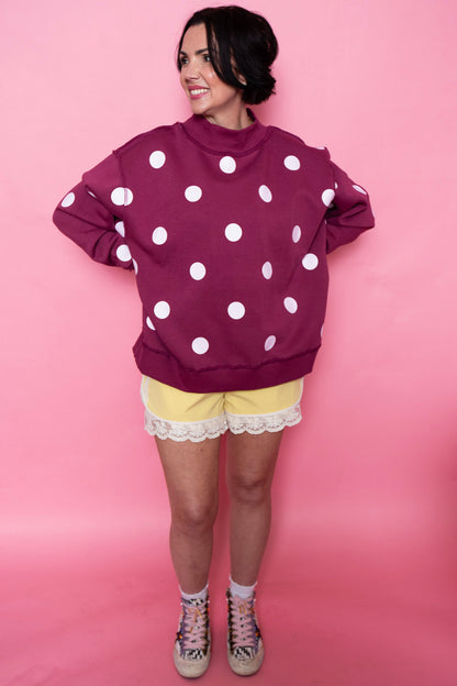 Praise God & Polka Dot Reversible Mockneck Sweatshirt