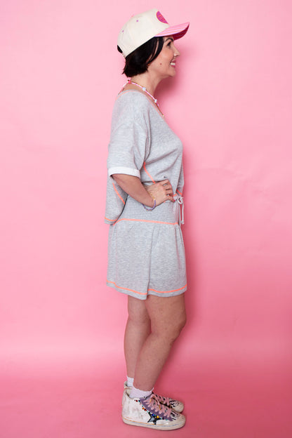 Pink Piped Skort Set | Reg & Plus