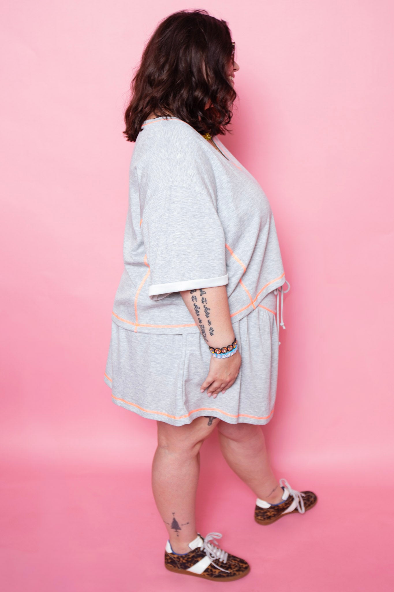Pink Piped Skort Set | Reg & Plus