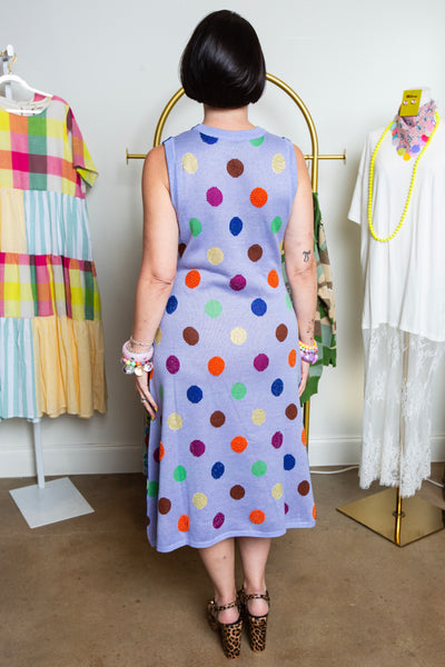 Queen Of Sparkles | Royal Multi Polka Dot Dress