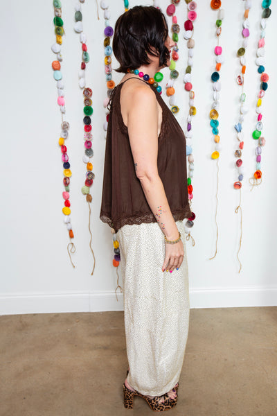 Brown Lacey Tank