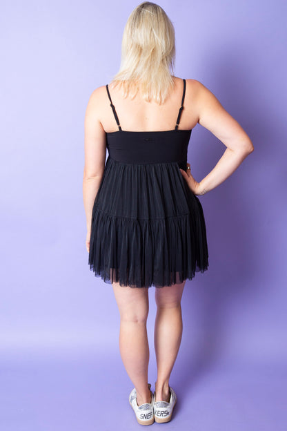 POPFLEX | Pirouette Babydoll Dress | Black | Reg & Plus