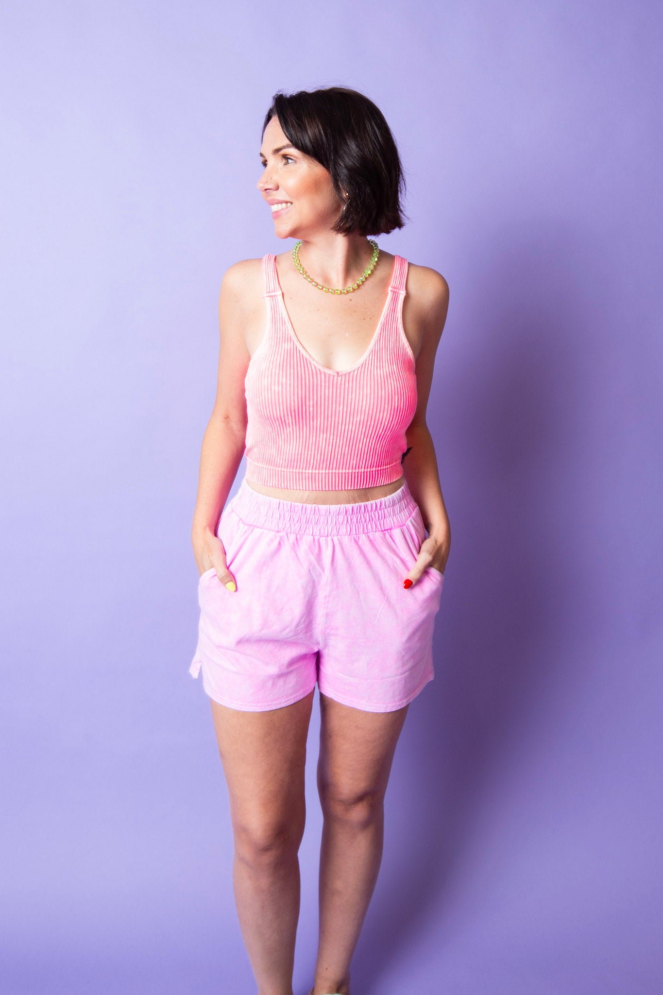 Chill Bra Crop Top | Neon Pink