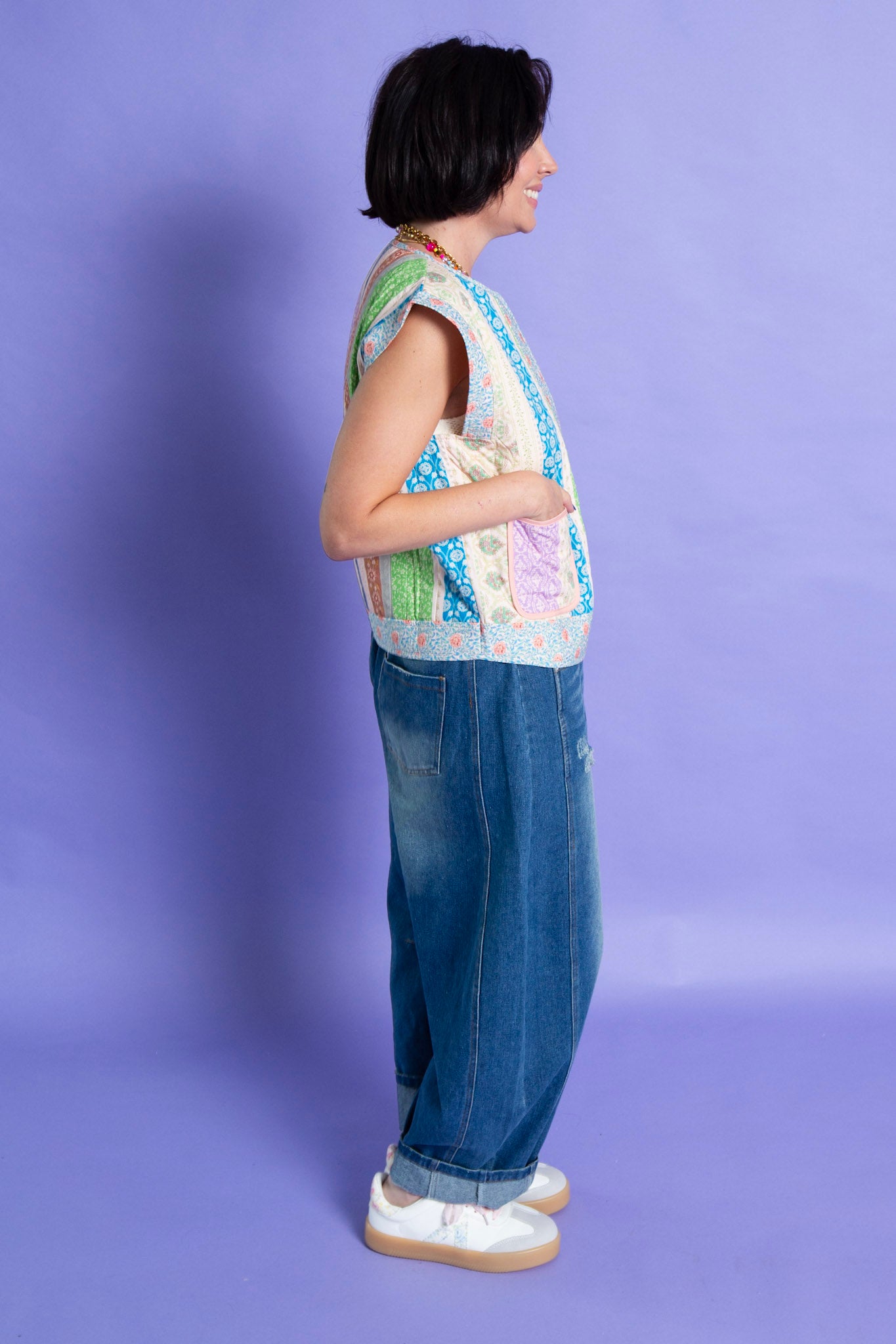 Floral Quilted Vest