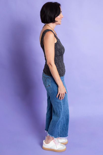 Super Stretch Krinkle Tank | Black
