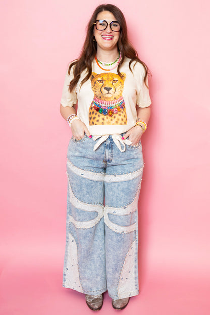 Bling Necklace Cheetah Tee