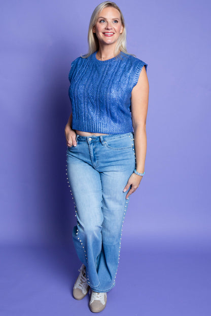 Metallic Waves Sweater Vest