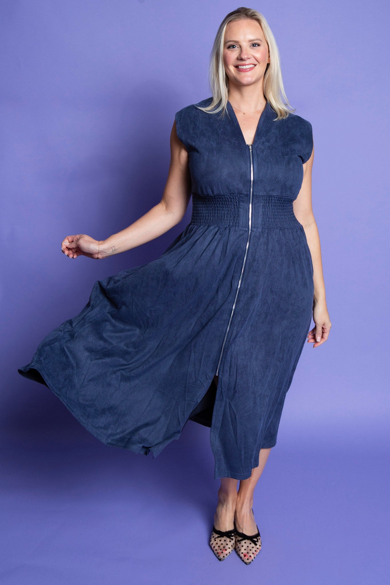 Royal Denim Dress