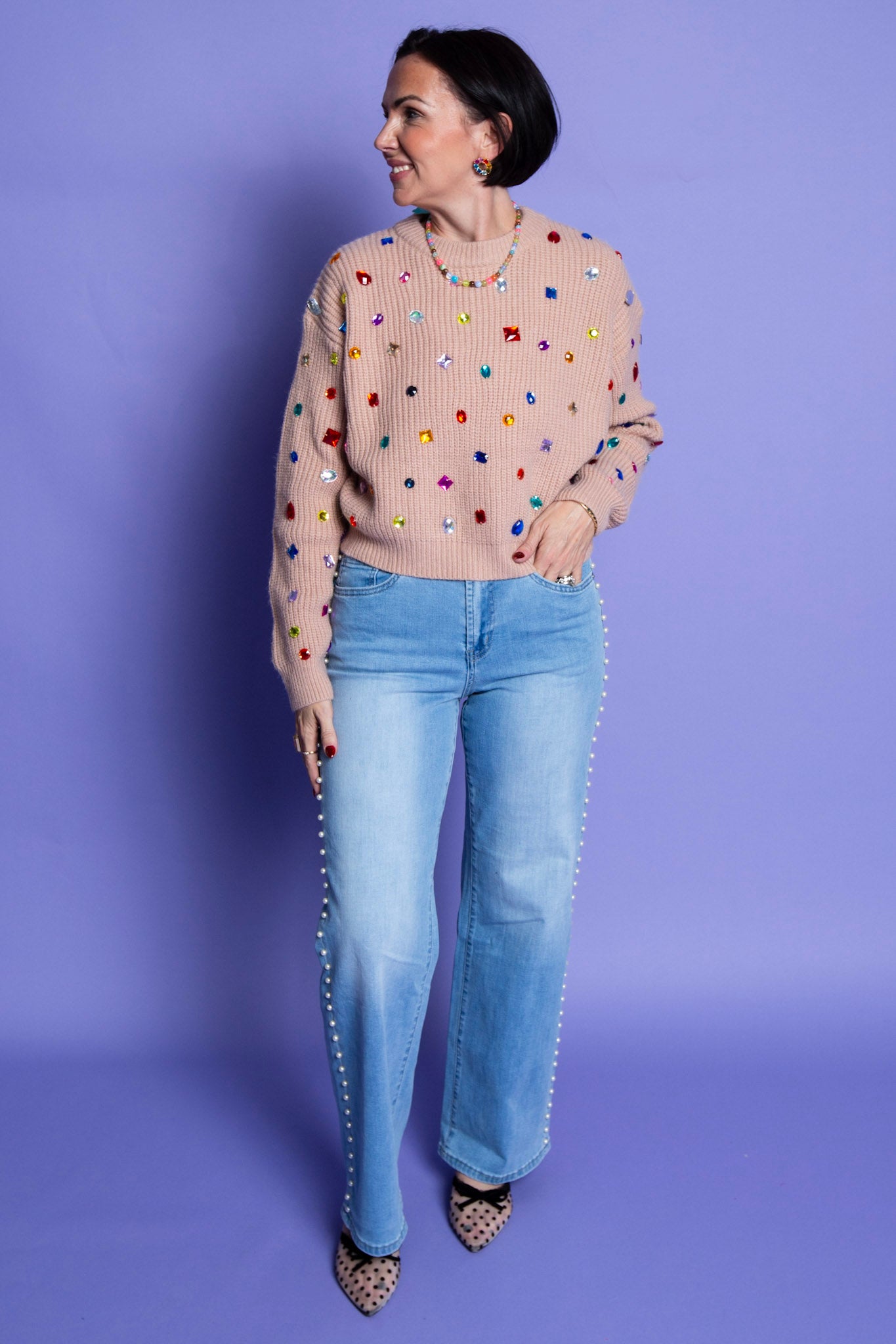 Bejeweled Girl Sweater