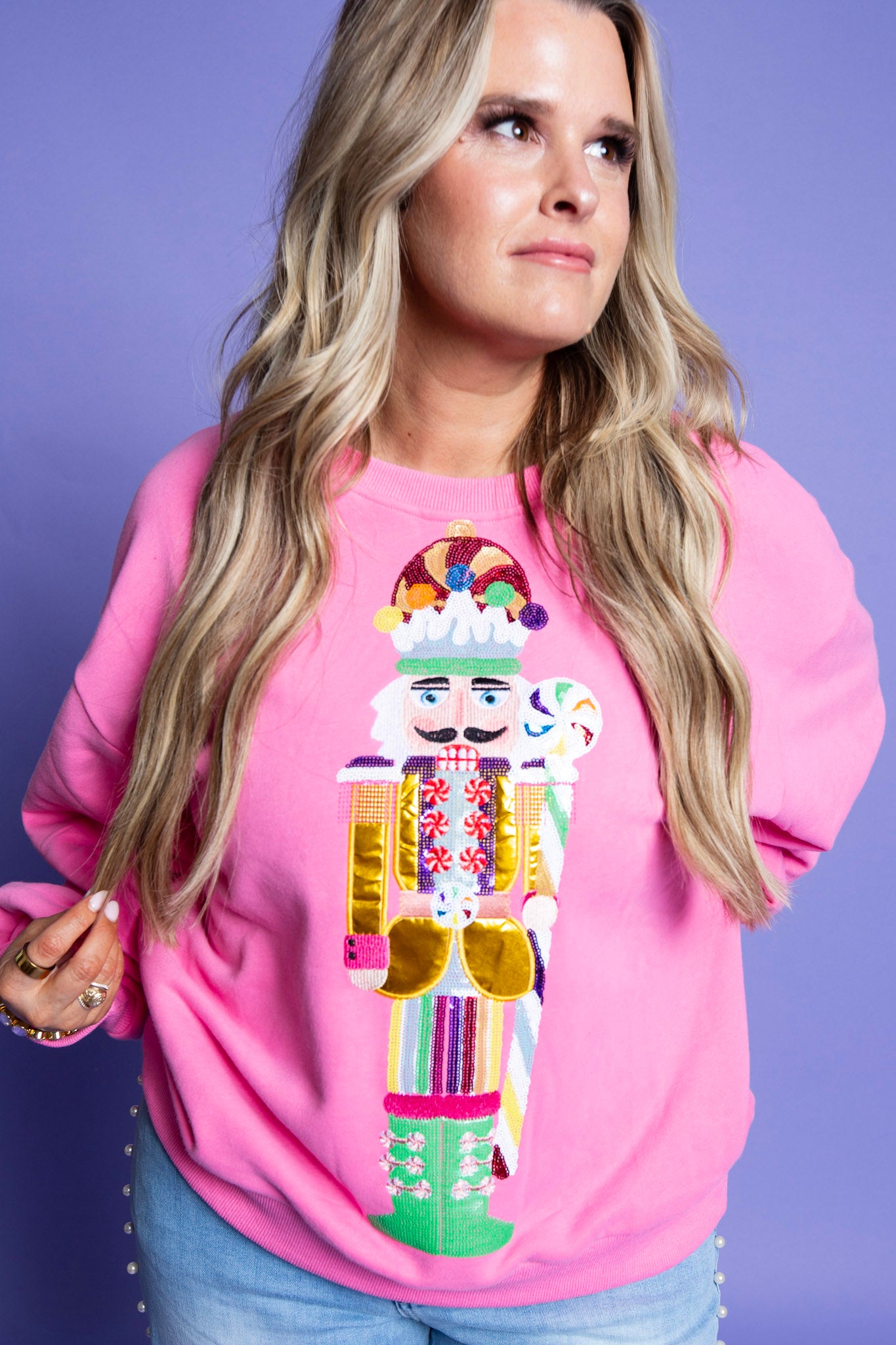 QUEEN OF SPARKLES | Pink Candyland Nutcracker Sweatshirt
