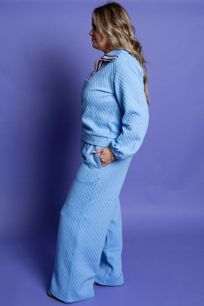 Sky Blue Quilted Set