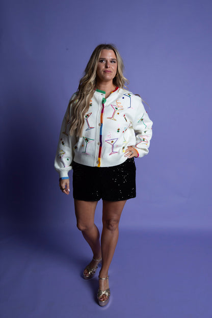 Queen of Sparkles | Cosmo & Martini Button Up Cardigan