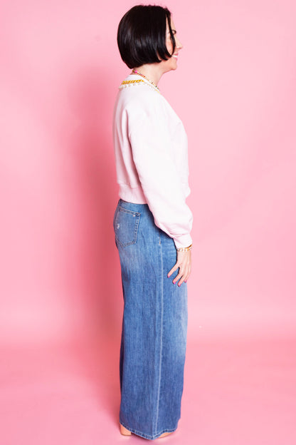 QUEEN OF SPARKLES | Pink Hearts Charm Necklace Sweatshirt