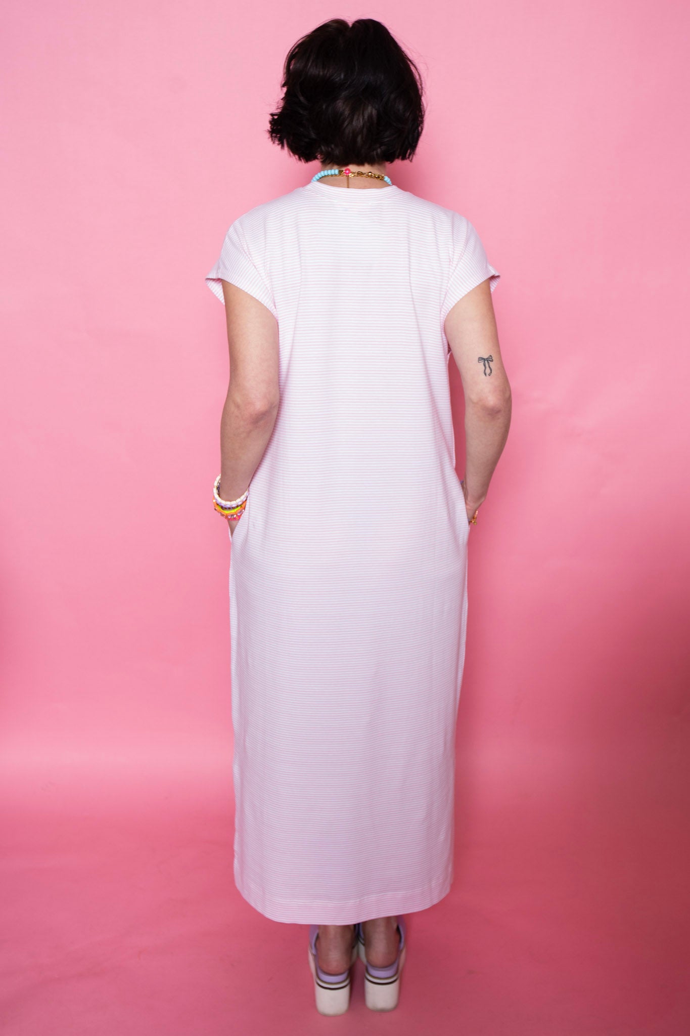 Striped Scene Midi | Pink