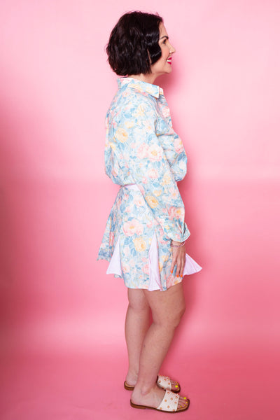 Brianna Cannon | Preppy Floral Button Down Shirt & Skort Set