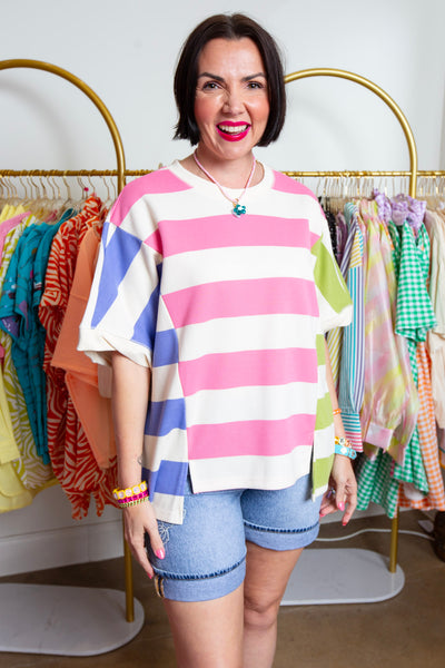 Match Stripe Color Top