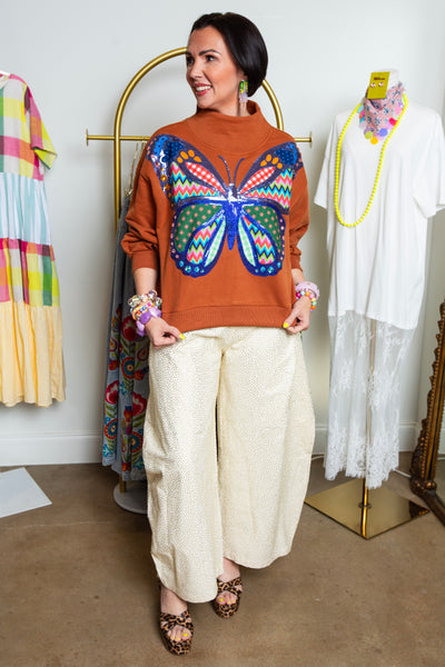Queen Of Sparkles | Brown Patchwork Butterfly