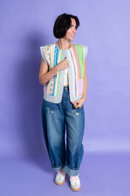 Floral Quilted Vest