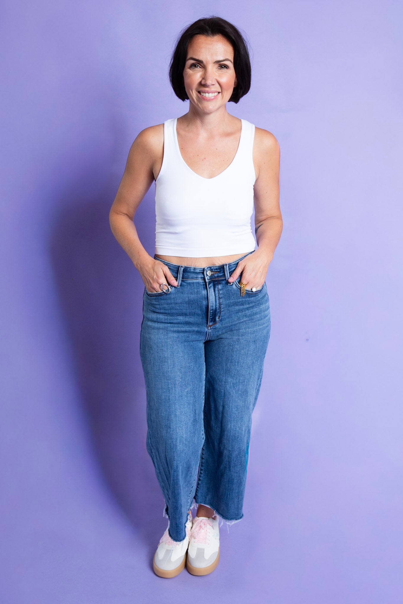Clean Line Racerback Crop Top