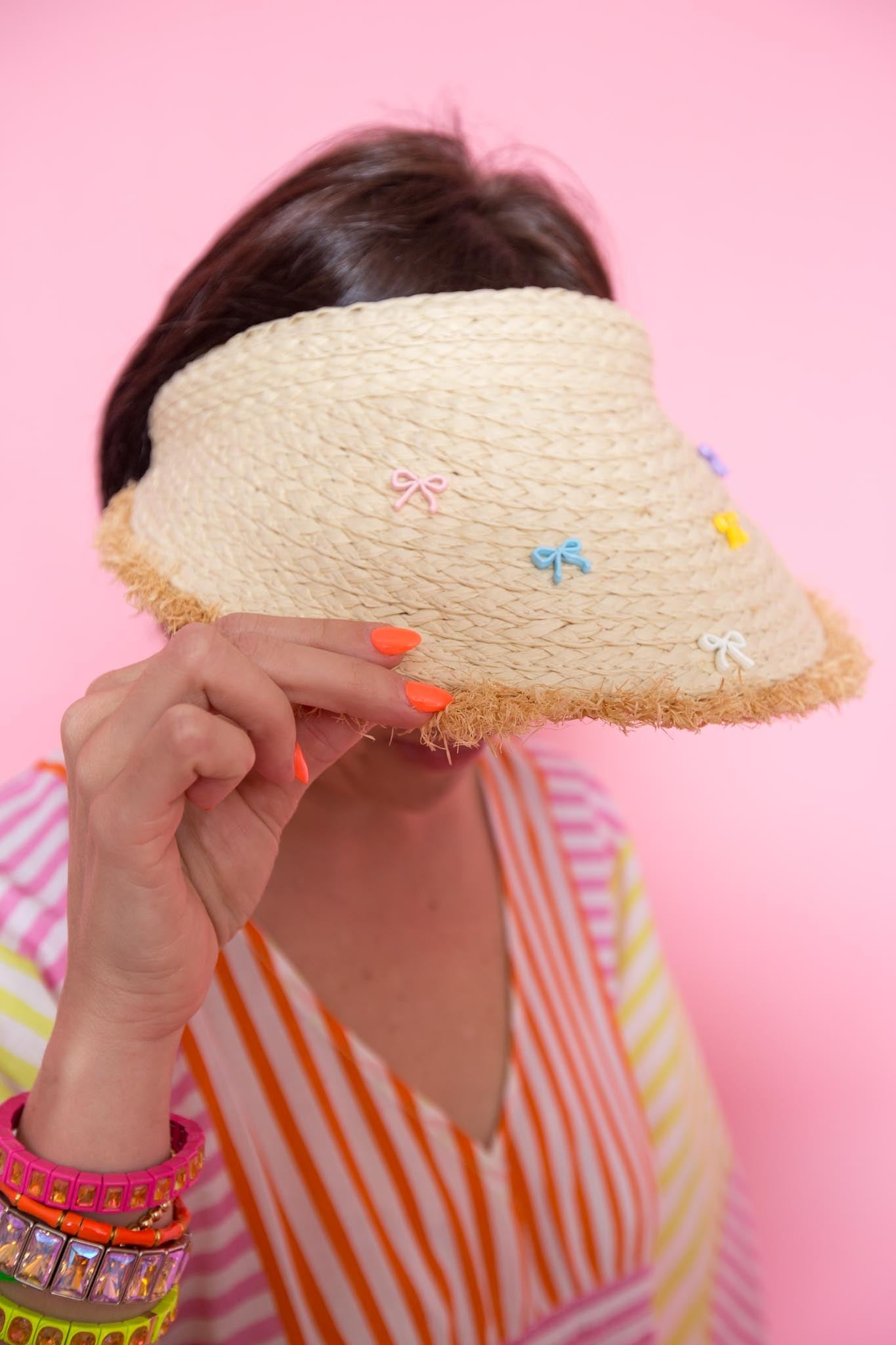 Summer Straw Bow Visor