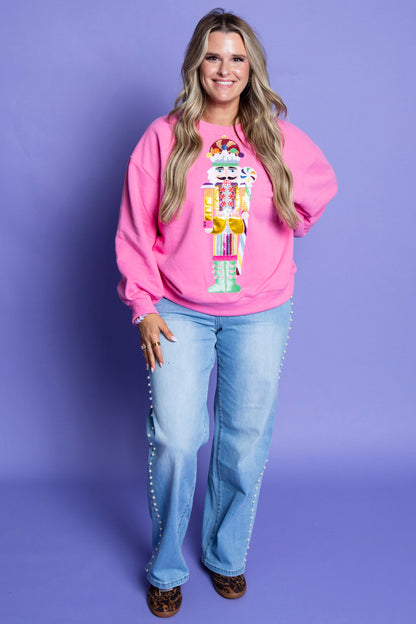 QUEEN OF SPARKLES | Pink Candyland Nutcracker Sweatshirt
