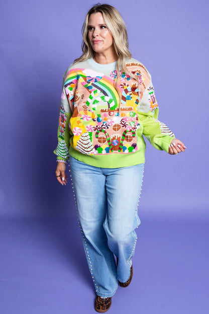 QUEEN OF SPARKLES | Multi Christmas Candyland Sweater