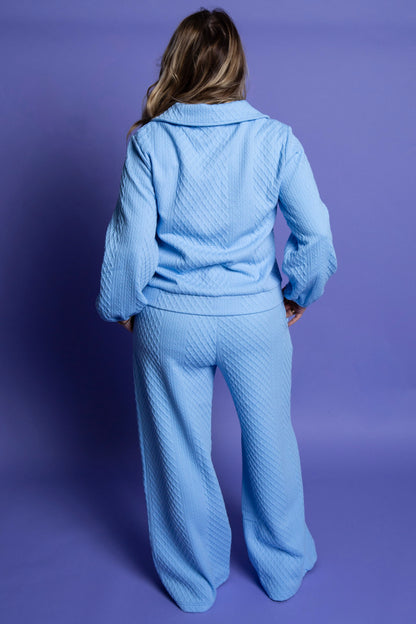 Sky Blue Quilted Set