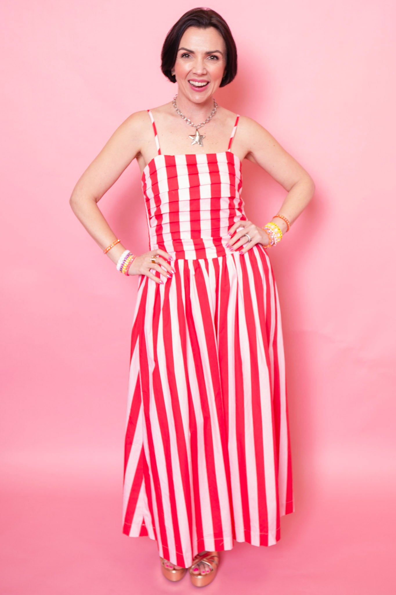 Candy Stripe Midi Dress
