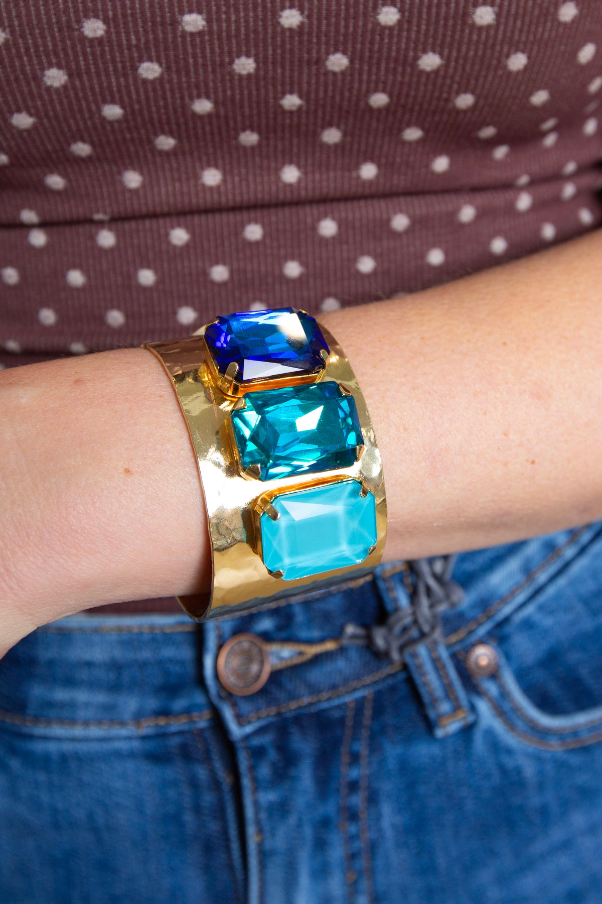 Blue Gem Cuff Bracelet