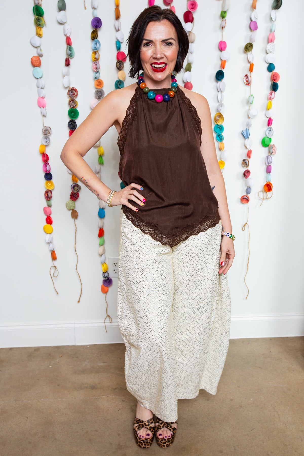 Brown Lacey Tank