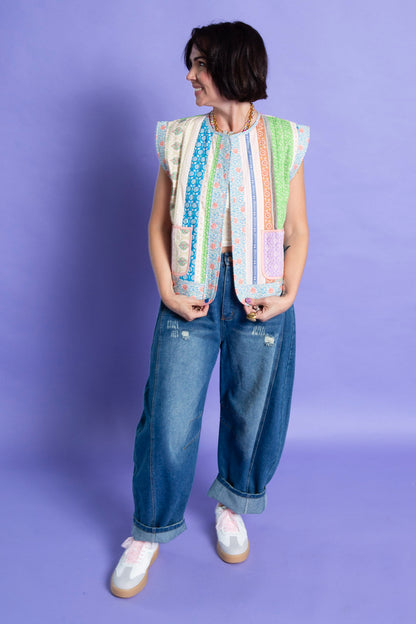 Floral Quilted Vest