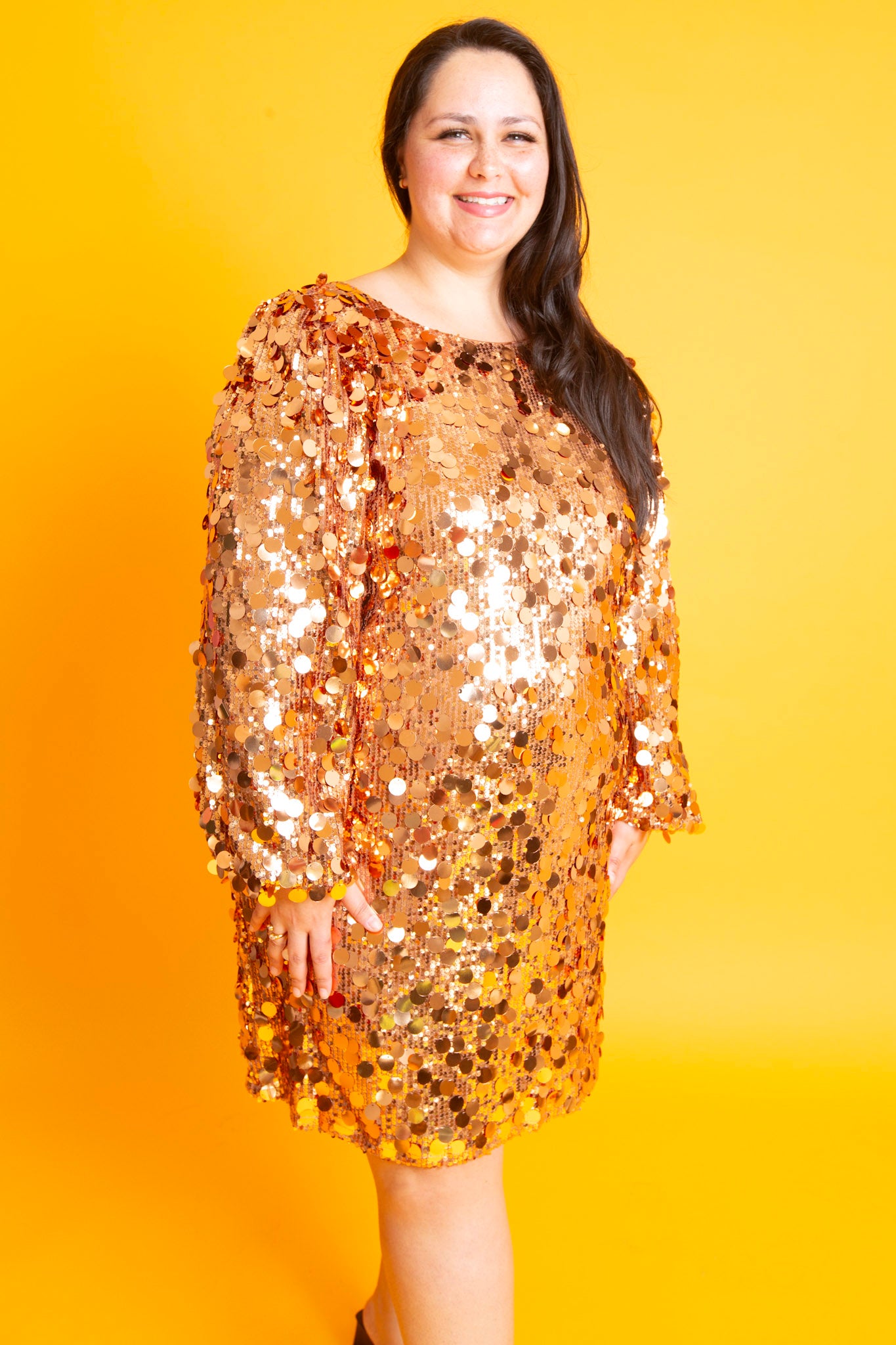 Shimmering Bronze Dress | Plus
