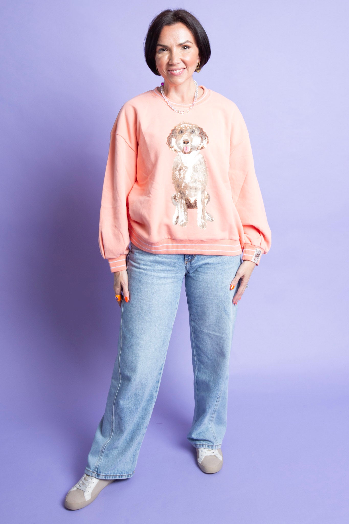 Queen of Sparkles | Peach Doodle Sweatshirt