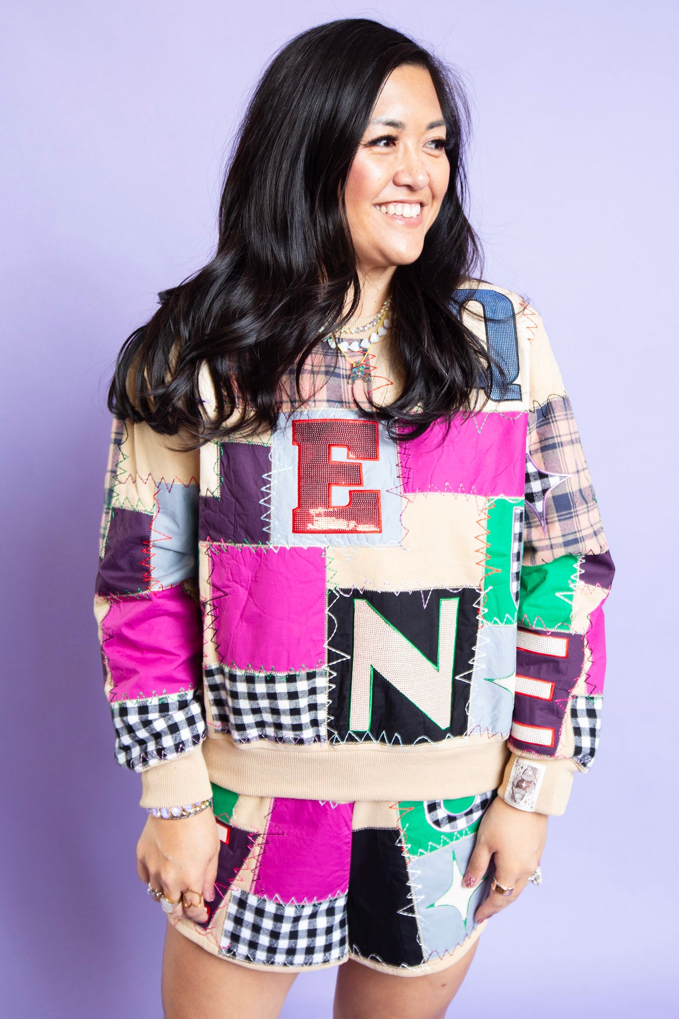 QUEEN OF SPARKLES | Patchwork Sweatshirt