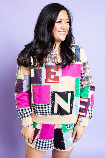 QUEEN OF SPARKLES | Patchwork Sweatshirt