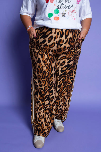 Leopard Wide Leg Pant | Plus