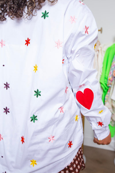 Chap and Graham | Heart Elbow Confetti Button Up