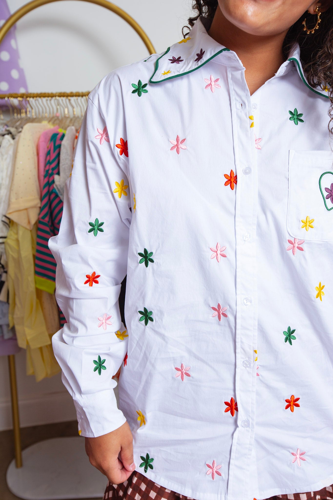 Chap and Graham | Heart Elbow Confetti Button Up