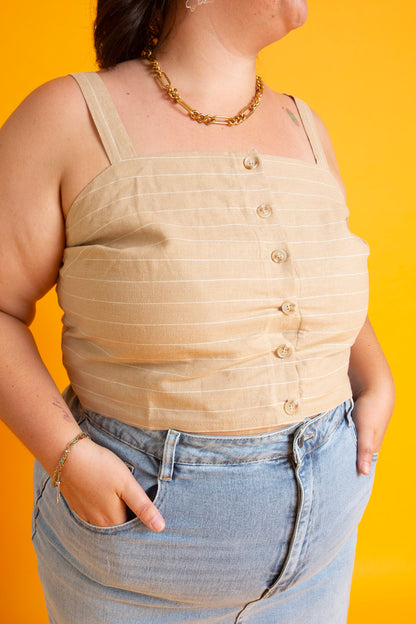 Chic Aesthetic Stripe Sleeveless Top | Plus