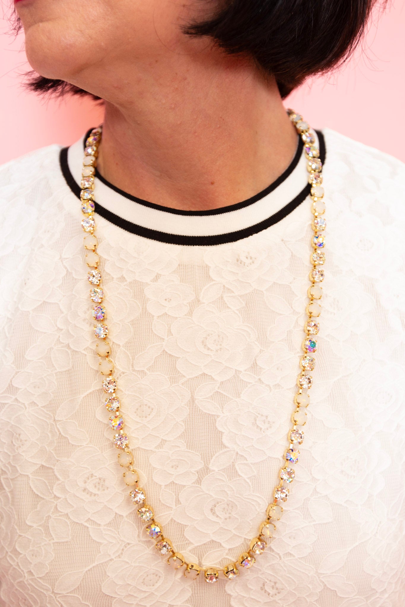 Long Clear Jewel Necklace