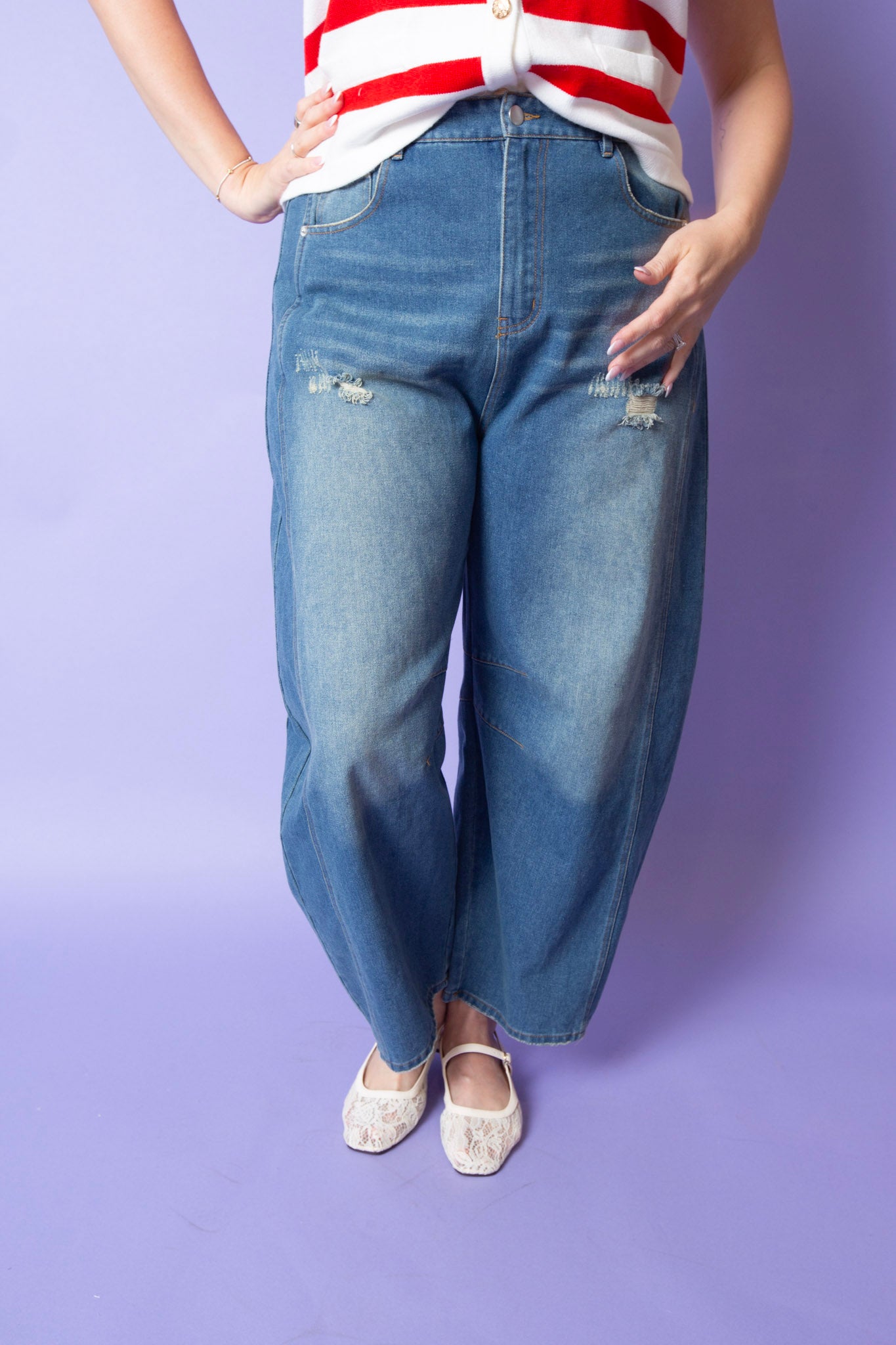 True Denim Barrel Jeans | Reg & Plus