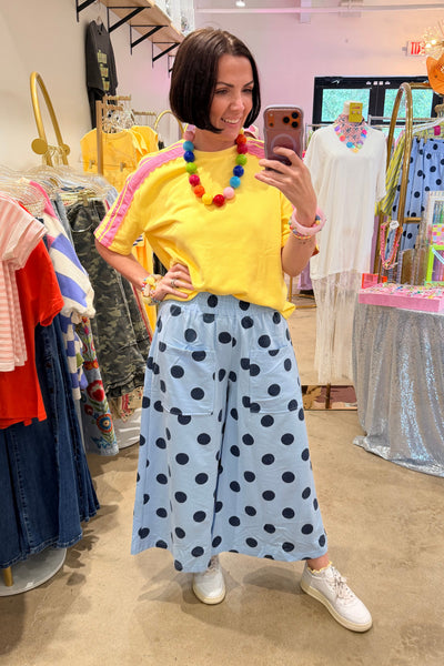 Pull On Blue Dot Pant | Reg and Plus