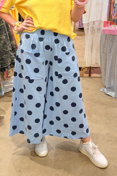 Pull On Blue Dot Pant | Reg and Plus