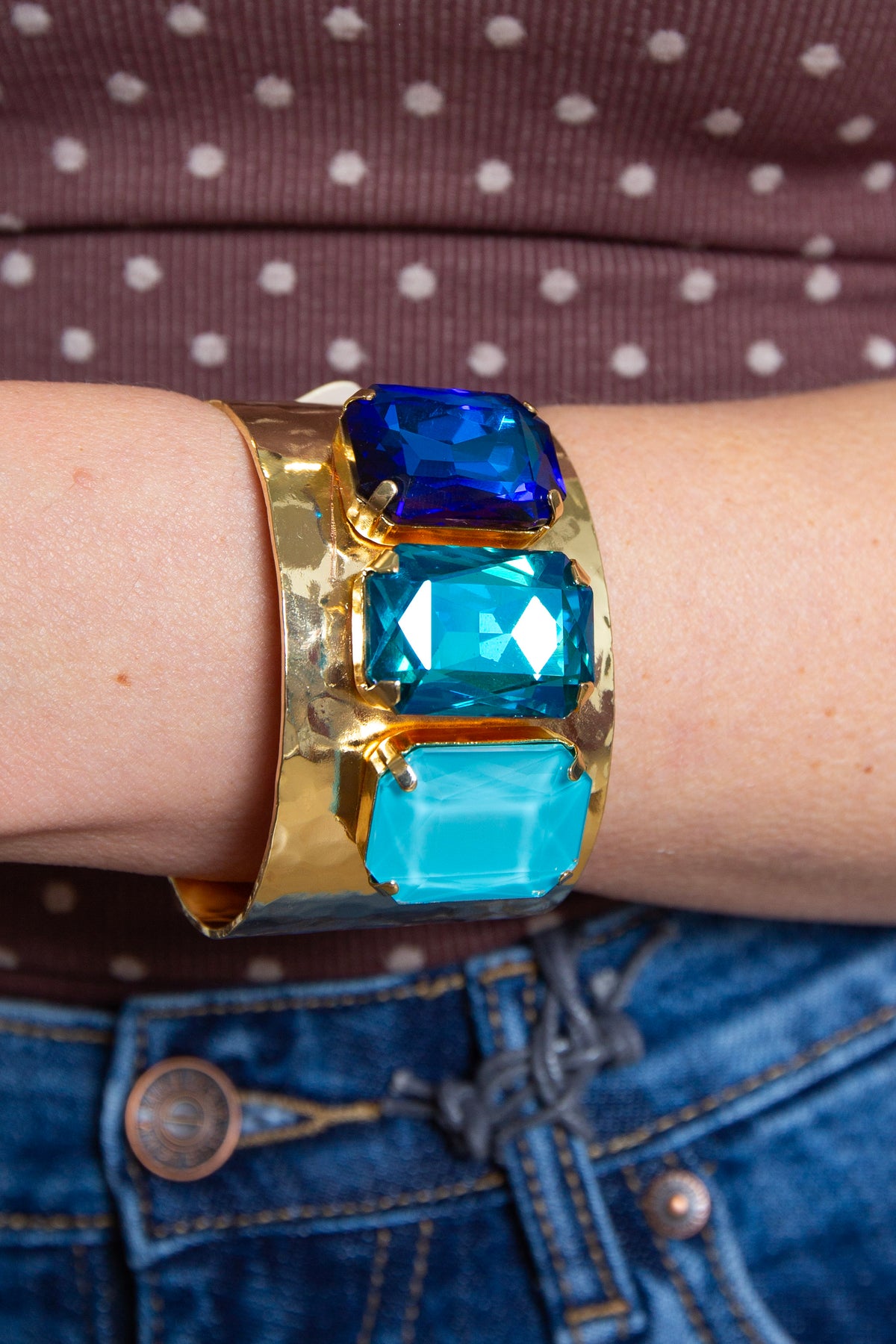 Blue Gem Cuff Bracelet