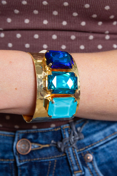 Blue Gem Cuff Bracelet