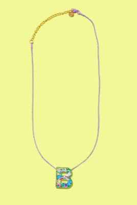 Taylor Elliott | Rainbow Confetti Letter Necklace