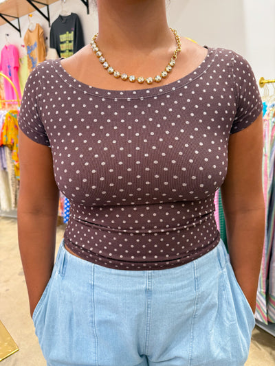 Polka Dot Top | French Roast