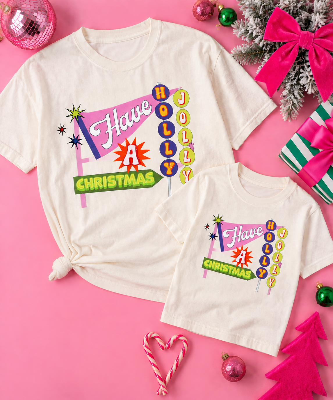 Holly Jolly Retro Sign Tee YOUTH SIZE
