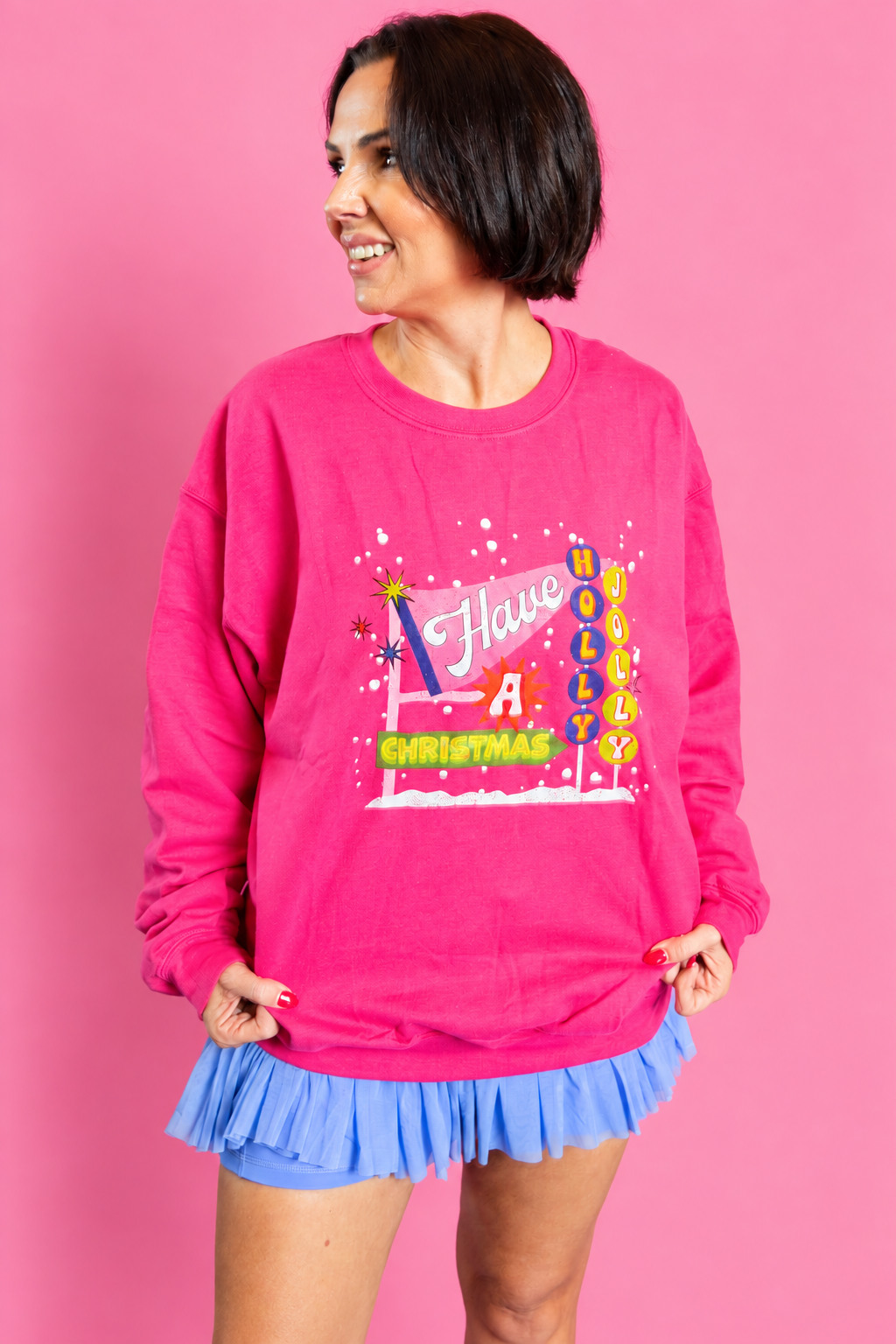 Holly Jolly Retro Sign Sweatshirt