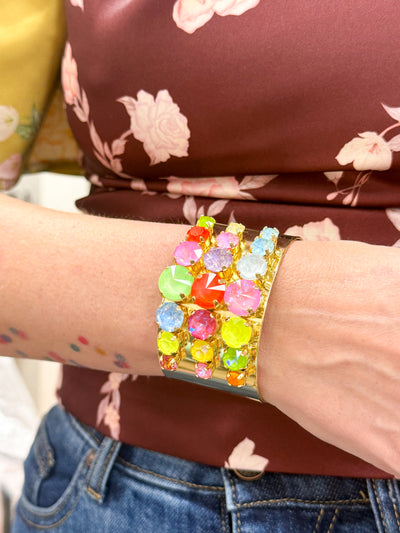 Multi Color Stone Cuff